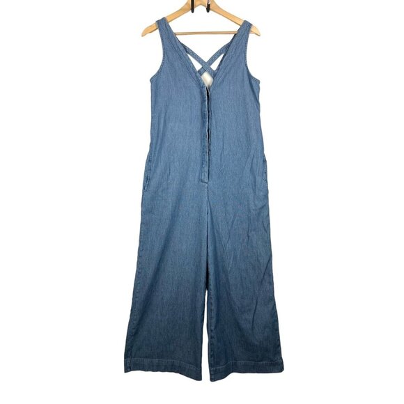 ASOS Pants - ASOS Denim loose fit Wide leg cropped jumpsuit sz S
